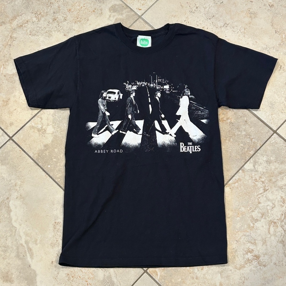 Vintage The Beatles Abbey Road Shirt Mens S Black Graphic 2005 Apple Corps Y2k